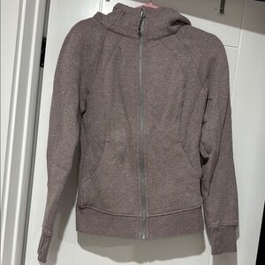 Lululemon Athletica Purple/Gray Bomber Jacket with Ribbed Details-6